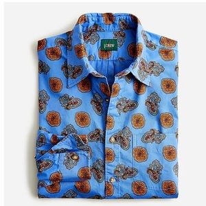 NEW NWT J. CREW BLAKE PAISLEY BLUE BUTTON UP DOWN OXFORD SHIRT MENS M MEDIUM